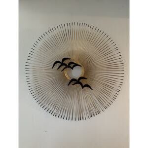 Vintage 60s MID CENTURY Sunburst Metal Brutalist Wall Art Seagulls Curtis Jeré